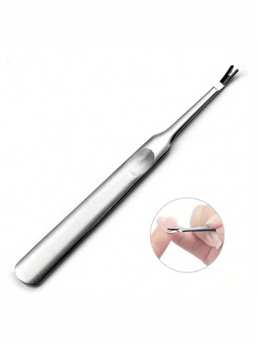 Stainless Steel U-Shaped Cuticle Pusher And Dead Skin Remover, Nail Softening Tool, Hand Callus And Hangnail Trimming Tool, Nail And Foot Repair Deep Cleaning Tool, Precision Detail Cleaner, Dirt Remover, Carving Small Groove Scraper - A - View 1