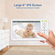 6.0 Inch Baby Monitor With 4x Zoom Camera, Wireless Video Monitoring Smart Baby Camera, Two-Way Audio, Night Vision Function - White - View 6
