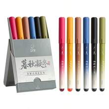 24色直液式軟刷筆套組，中式風格禮盒裝，0.5-3mm彈性筆尖水性墨水筆，快乾彩色麥克筆，適用於書法、手帳、素描與手寫藝術用品 - 多款可選 - 查看 12