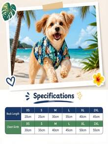 1pc Custom Pet Hawaiian Shirt For Dogs Personalized Photo Tropical Shirt Funny Pet Vacation Outfit For Small Medium Large Dogs Beach Party Holiday Travel Birthday Gift For Pet Lovers Puppy Cat Pattern Button Up Dog Clothes Costume Outfit - Multicolor - View 9