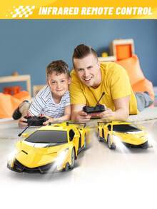 1pc 1:16 Scale Remote Control Car, Yellow RC Car With Lights And Controller, 360° Flexible Turning, 2.4GHz, Supports Multiple Cars Running Simultaneously Without Interference, Can Control Car Forward, Backward, Left, Right Movement, Cool LED Lights, Durable ABS Plastic Material - Multicolor - View 5