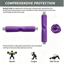 Bantalan Latihan Angkat Beban Pinggul, Bantalan Bahu Busa Tebal, Bantalan Pelindung untuk Latihan Kekuatan Angkat Beban di Gym - Purple - View 2