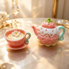 1 Pair Cartoon Cute Personalized 3D Strawberry Teapot Earrings, Exaggerated Quirky Exquisite Versatile Minimalist High-End Stud Earrings, Suitable For Girls' Dates, Vacations, Parties, Daily Commute Outfit Accessories - Multicolor - View 6