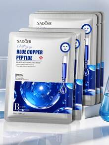 SADOER Blue Copper Peptide Anti-Aging Facial Mask, 5 Packs/Bag, Reduces Fine Lines, Anti-Wrinkle & Anti-Aging, High Moisturizing Hydration, Skin Radiance & Plumping - Blue Copper Peptide - View 13