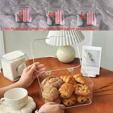 1 pieza Caja de pan de acrílico transparente de gran capacidad, caja de almacenamiento de frescura de pan moderna y minimalista con tapa abatible, caja de almacenamiento de pasteles transparente, adecuada para pan, donas, croissants, etc., caja de almacenamiento de alimentos de cocina que ahorra espacio - Ver 12