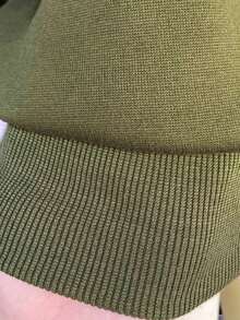Ladies' Early Autumn New Women's Loose Quarter Zip Sweatshirt Fall Drop Shoulder Ribbed Cuff Loose Solid Color Casual Daily Streetwear - 綠色 - 查看 2