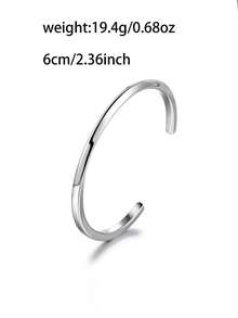 VJS 1 chiếc vòng tay nam Mobius tối giản bằng thép titan màu bạc, vòng đôi cá nhân hóa, phù hợp đeo hàng ngày - màu thép - Xem 5