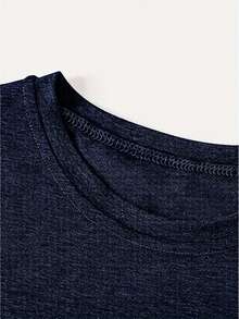 Vintage Casual Loose Fit T-Shirt With Round Neck And Short Sleeves, With A Simple English Letter Print Design. - 米色 - 查看 3