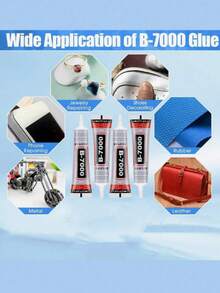3.7盎司 B-7000 無色透明工業級水晶水鑽膠，高強度軟樹脂黏著劑 - 透明無殘留手工膠，配精密針尖白色彈性液體膠，110ml/50ml/25ml/15ml，適用於布料、手機、珠寶製作、木材、玻璃等 - B-7000 - 查看 6