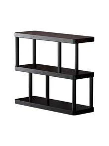 1pc Modern Black 3-Tier Storage Shelf, Multi-Layer Shelf - Freestanding Multi-Tier Storage Rack, Black Frame, Suitable For Kitchen, Bathroom, Bedroom - Space-Saving Home Decor Storage Shelf, Minimalist Design, Durable And Easy To Clean, Multifunctional Compact Storage Solution Combining Aesthetics And Practicality. Perfect For Displaying Books, Cups And Small Items. - Black - View 8