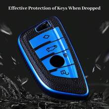 TRTY 1pc Car Key Cover, Smart Key Protective Case, Premium Blade Shape Soft TPU Surface Texture, Suitable For BMW 5 6 7 Series X1 X2 X3 X5 X6 GT Series, 360 Degree Protection Key Shell, Also Ideal Holiday And Birthday Gift - Car Knife-shaped Key Cover - View 6