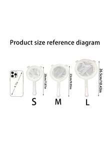 1pc Multi-Function Strainer Set, Plastic Food Strainer With Dual Handles, Suitable For Soy Milk, Juice, Tea Leaves, Fine Nylon Mesh, Ergonomic Design For Comfortable Grip, Essential Kitchen Tool And Accessory - White - View 9
