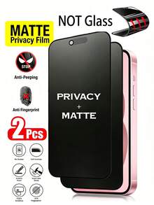 MSRI 2pcs Ceramic Matte Anti-Peeping Screen Protector, TPU Soft Film, Shock-Absorbing Layer, Protects Against Bumps, Scratches, Privacy Protection, Matte Frosted Layer, Anti-Fingerprint, Hydrophobic And Oleophobic, Compatible With IPhone Ultra/18 Pro Max/18 Pro/18/17E/17 Pro Max/16 Pro Max/15 Pro Max/14 Pro Max/13 Pro Max/12 Pro Max/11 Pro Max/17 Pro/16 Pro/15/14/13/12/11 And Other Series. - Black - View 44