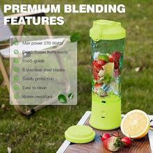 Akane Blender Portabel, Blender Pribadi untuk Membuat Milkshake dan Smoothie, Gelas Juicer Kapasitas Besar Isi Ulang USB, Blender Kecil dengan Pisau, Baterai Internal 1800mAh*2 - 0,5L-1L - View 6