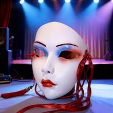 Chinese Style Beauty Mask, Hand-Painted Practice Prop, Fun Holiday Gift, Suitable For Stage Performance And Holiday Party Gathering - View 3
