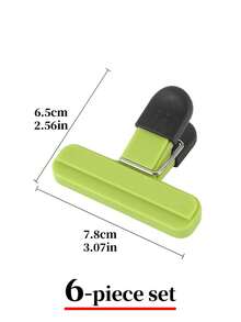 6pcs/Set High Quality Durable Food Bag Clips, High Elasticity Sealing Clips, Reusable Storage Clips, Strong Sealing Device For Snacks, Coffee, Etc., Kitchen Storage Essential, Suitable For Food Preservation, Home Storage, Multi-Functional Sealing Device, 3 Colors, Perfect Holiday Gift - Clipboard - View 2