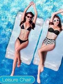 Adult Inflatable Pool Product, Glitter Water Hammock Pool Float, Beach Vacation Pool Float, Suitable For Pool Party, Lake, Outdoor, Beach, Theme Party, Birthday Party, Family Gathering - One Size Fits All - View 3