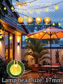 [Solar LED String Lights] Solar Powered LED String Lights, 20 LED Beads, 196.85" Bubble Globe Fairy Lights, Outdoor, For Garden Patio Decor, With Solar Battery Nickel Technology - Solar Bubble Ball - View 3