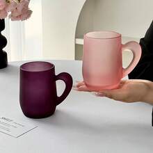 2pcs Premium Rose Red Small Ear Design Luxury Home Drinking Cup Niche Style Coffee Cup Cold Drink Cup Juice Cup - Multicolor - View 8