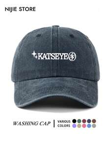 1PC Katseye Theme Printed Baseball Cap, Washed Vintage Baseball Cap Sun Protection Hat Fashion Sun Hat, Adjustable Size Multifunctional Women's Baseball Cap, Suitable For Daily Outings, Best Friend Gatherings, Music Festivals, Anime Conventions, Travel Vacations, Outdoor Sports And Other Occasions, A Creative Gift For Friends And Family. - C - View 9