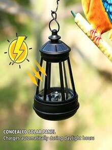 1pc Solar Hummingbird Light, Exquisite Solar Garden Decorative Light, Hanging Green Hummingbird Decorative Light. Suitable For Garden, Yard And Lawn Holiday Decoration, Perfect Gift For Family And Friends. - Bird Lantern - View 4