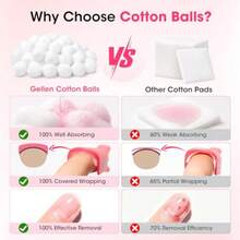 Nail Polish Gel Remover Tools Kit, Soak Off Nail Clips 10 Pcs, 100 Pcs Polish Remover Cotton Balls, Cuticle Pusher Nail File 100/180, Nail Brushes Buffer Block Grits, 7 Pack For Salon And Home - 如圖所示 - 查看 2