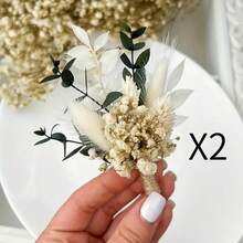 迷你人造花束 波希米亞風婚禮裝飾 男士胸花 桌上中心裝飾 蘆葦草 生日蛋糕裝飾 - Y101 - 查看 6