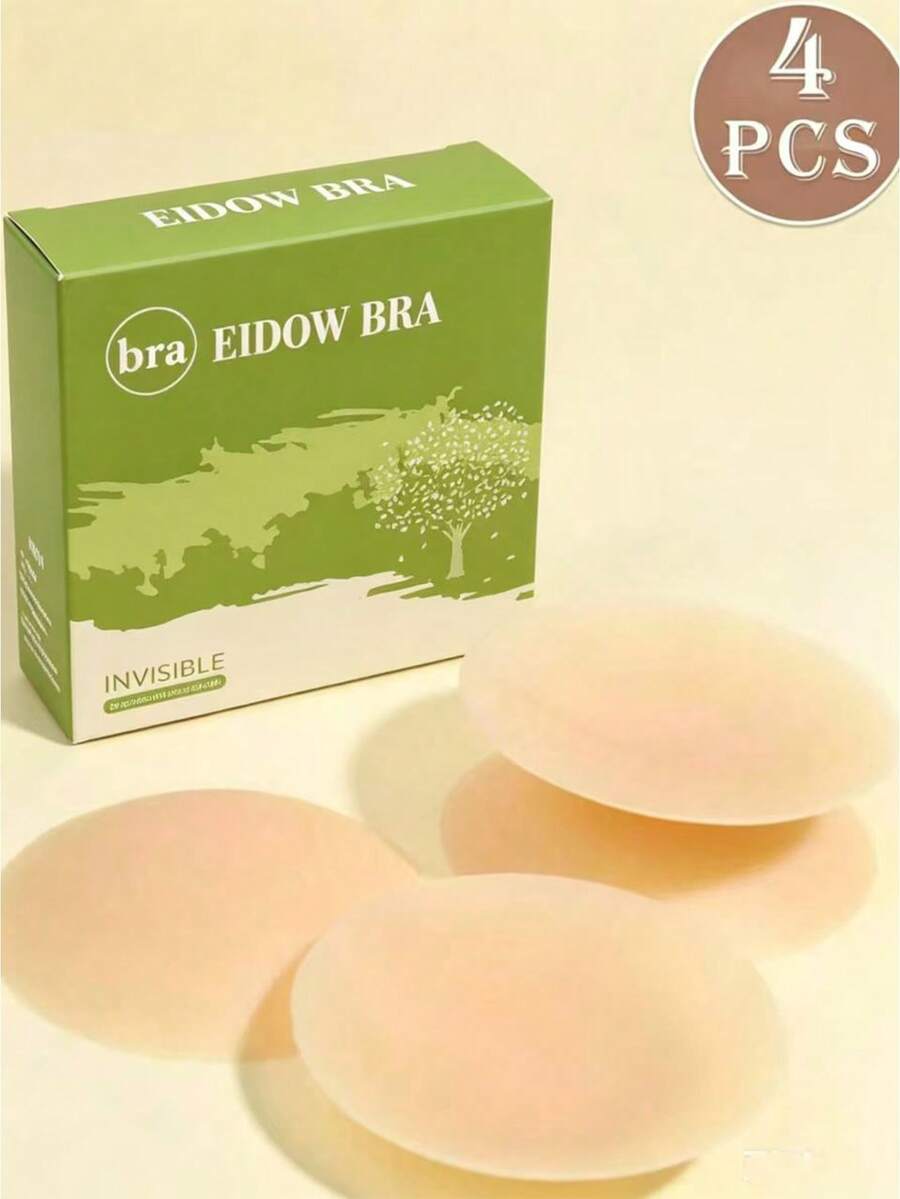 Women's Summer Solid Boxed Breathable Nipple Covers, Invisible Seamless Breast Pads, Waterproof & Sweat-Proof, Non-Slip, Strapless Self-Adhesive Bra, Anti-Show Breast Stickers, Adhesive Bra, Washable & Reusable - Multicolor - View 1