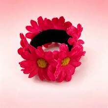 1pc Women's Fashion Bohemian Style Blue, Yellow, Pink Daisy & Sunflower Flower Hair Scrunchie, Suitable For Daily, Party, Decoration, Hair Accessories - Multicolor - View 19