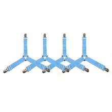 4 piezas Sujetadores de sábana triangulares antideslizantes - Clips de metal ajustables con correas elásticas, adecuados para cojines de sofá y ropa de cama - Correas invisibles prácticas - Negro - Ver 17