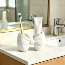 Bow-Shaped Toothbrush Holder, No-Installation Plastic Storage Stand, Bathroom Bedroom Pen Toothbrush Display Ornament - Multicolor - View 11