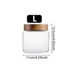 1pc Glass Storage Jar, Airtight Food Container With Wooden Lid, Transparent Glass Canister Suitable For Pantry, Kitchen To Store Flour, Sugar, Tea, Coffee, Snacks, Spices, Etc. - Multicolor - View 14