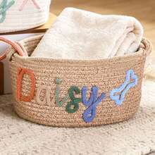 Personalized Braided Rope Pet Toy Storage Basket, Custom Pet Name Gift Basket, Travel Storage Bag, Tote Bag For Pet Lovers, Home Decor Pet Supplies - Multicolor - View 56