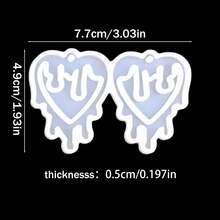 1 Peça Molde de Silicone em Formato de Coração para Brincos e Pingentes - Moldes de Fundição de Resina para Fabricação de Joias DIY com Design Assimétrico, Fácil de Usar - Perfeito para Artesanato de Joias Feitas à Mão - em forma de coração - Visão 9