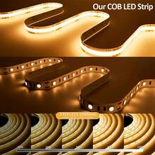 LITSHOW COB LED Strip 320 LEDs/M, Soft Flexible DIY Cuttable, Ultra Bright Even Glow, Multiple Switch Types Available For Kitchen, Cabinet, Bedroom, Home Decor - Push Button Switch - View 5