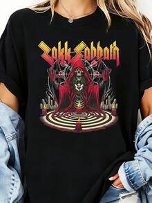 Men's & Women's Zakk  Into The Void Unisex 100% Cotton T-Shirt, Soft, All Season Casual Streetwear Essential, All-Match All Season Style, Affor - 黑色 - 查看 1