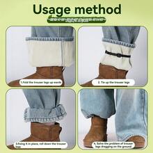 2/4/6Pcs Invisible Elastic Leg Hem Adjuster Bands, No-Sew Removable Hem Tightener For Pants, Prevents Dragging And Keeps Leg Openings Secure - Multicolor - View 4
