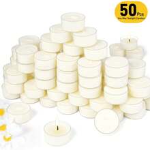 50/120 Pack Natural Unscented Soy Wax Tealight Candles, Paraffin-Free Mini Tea Lights, Up To 6 Hours Long Clean Burn Time, Bulk Multipurpose Candles Perfect For Daily Dinners, Power Outage Emergency Lighting & Table Decorations - 6Hour - View 10