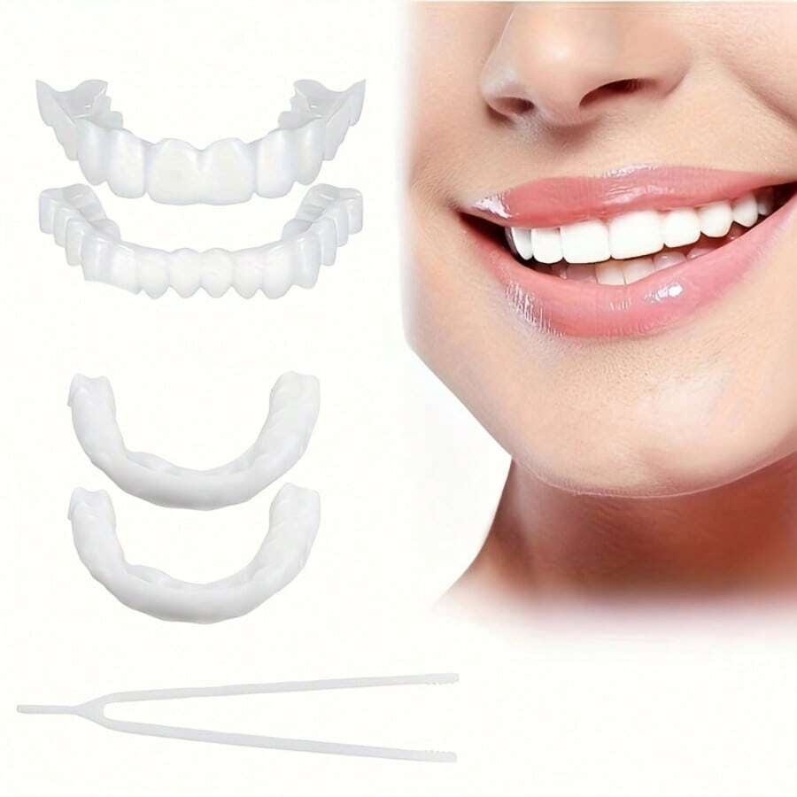 1 مجموعة ديكور أسنان محمول، مريح & سهل الارتداء، مثالي للاستخدام اليومي & هدايا العطلات