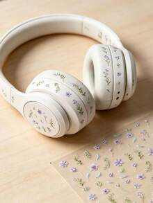 1pc Purple Floral Sticker, INS Style Forest Plant Decoration Sticker, Suitable For Decorating Instant Camera, Water Cup, Phone, Tablet, Notebook, Light Purple Floral Branch And Leaf Element, Fresh And Healing Style, Versatile Forest Atmosphere Decorative Sticker - Purple-toned Small Flowers - View 2