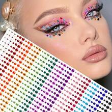 1pc 3D Realistic Large Mixed Color Rhinestone Eye & Face Gem Stickers, DIY Music Festival Y2K Makeup Party Eye & Face Decoration Rhinestone Stickers - Multicolor - View 1