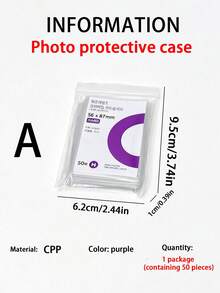 450片/50韓式透明無酸CPP保護套(56*63.5*88mm)高透明K-Pop專輯保護膜、小卡膜、照片保護套、保護膜、3英吋交易卡與全息電影專輯黏貼、卡紙透明塑膠卡套、便攜卡套、高透明卡套、簡單便攜PP卡膜、防刮小卡保護套、明信片雙面保護膜、適合明星專輯、銀行卡、CD卡、照片、駕照兩種尺寸 - 彩色 - 查看 22