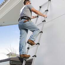 Lightweight Extendable Telescopic Ladder In Stainless Steel, With Multi-Button Retraction, 150 Kg Load Capacity And Non-Slip Feet, 9 Steps For Home, RV, Loft, 460 X 60 X 2540 Mm - 460 X 60 X 2540 mm - View 9