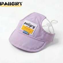 7 Colors Available Cute Dog Baseball Cap, Breathable UV Protection Outdoor Pet Sun Hat, Adjustable Size For Small/Medium Dogs, Seasonal Accessory - Lilac Purple - View 2