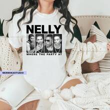 Nelly Rapper T-Shirt: Where Is The Party At? Unisex Concert Tee - 白色 - 查看 1