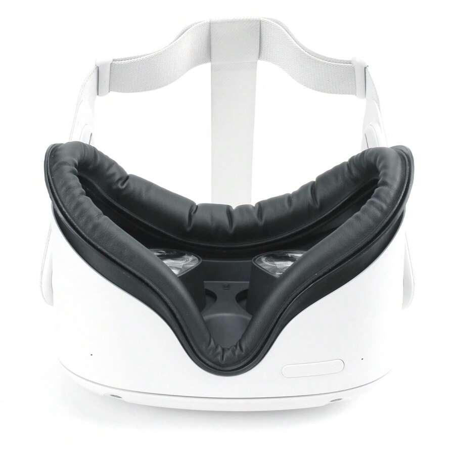 Replacement Face Cover For Quest 2 VR, PU Leather Eye Foam Mask Pad, Anti-Sweat Cushion With Comfort Fit, Washable VR Headset Accessory - 2pcs White - View 1