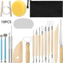 36pcs Ceramic Art Tools Set, Includes Dotting Pen, Soft Clay, Sculpting Knife, Clay Texture Stamps - Clay Tools - View 16