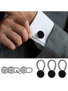 2/5/10pcs Men's Dress Shirt Collar Extenders | Comfortable Tie Extenders, Suitable As A Gift, Non-Textile Material - Mixed Colors - View 7