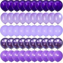 52/27pcs Purple Balloon Set, 10-Inch Metallic , Pearl, Lavender And Light Purple Balloons, Suitable For Birthday, Wedding, Bachelorette, Bridal, Baby Shower And Celebration Decorations - Set - View 4