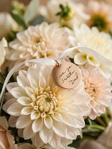 Wedding Bouquet Pendant, Bride Memorial Gift, Customized Handwritten Signature Disc Personalized Plan Pendant, Signature Pendant Gift - Multicolor - View 4